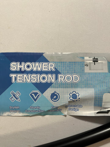 Curved Shower Tension Rod 42-73 Inch - No Drilling Black