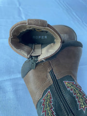 Roper Toddler Cowboy Boots Size 4 - Side Zipper Design