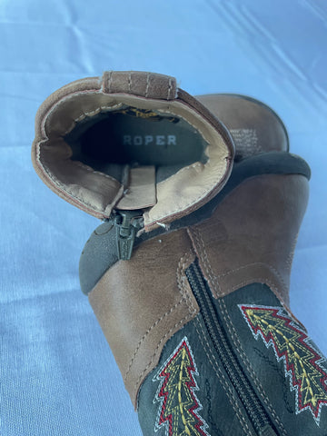 Roper Toddler Cowboy Boots Size 4 - Side Zipper Design