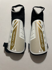 Soccer Shin Guards White & Gold - Professional Protection for Players