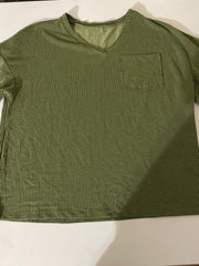 Women's Green Ribbed Texture Shirt 2XL