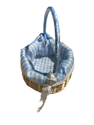 Blue Wicker Easter Basket - Picnic Style Gift Basket