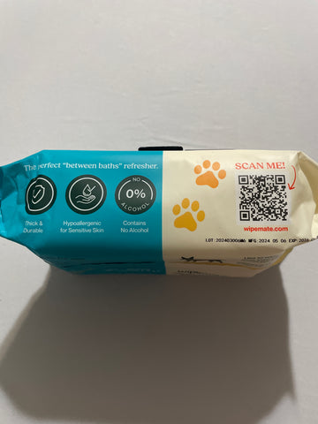 WipeMate Pet Wipes 100 Count - Fragrance Free Hypoallergenic