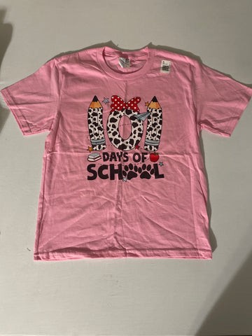 Kids Pink T-Shirt '101 Days of School' - Size Small
