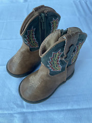 Roper Toddler Cowboy Boots Size 4 - Side Zipper Design