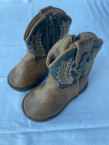 Roper Toddler Cowboy Boots Size 4 - Side Zipper Design