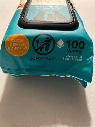 WipeMate Pet Wipes 100 Count - Fragrance Free Hypoallergenic