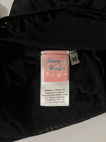 Sleevey Wonders Black Mesh Long Sleeve Crop Top