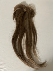 LOSMOEER Brown Hair Clip-In Bangs with Topper - 18 Inch Hair Piece