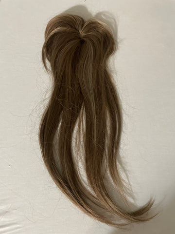 LOSMOEER Brown Hair Clip-In Bangs with Topper - 18 Inch Hair Piece