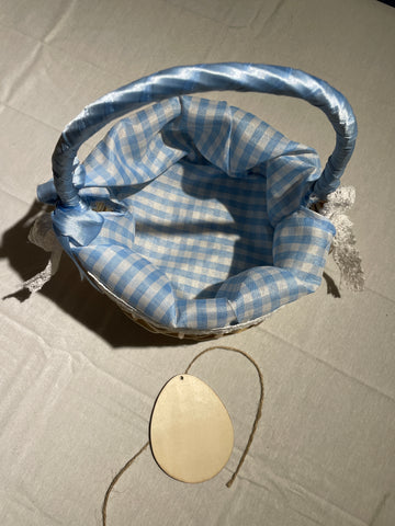 Blue Wicker Easter Basket - Picnic Style Gift Basket