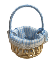 Blue Wicker Easter Basket - Picnic Style Gift Basket