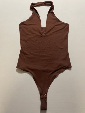 REORIA Women's Halter Top Bodysuit - V Neck Backless Size Small