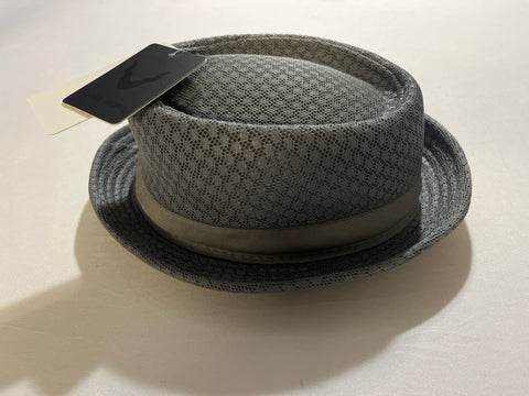 The Hat Depot Pork Pie Hat - Unisex Lightweight Grey Size S-M