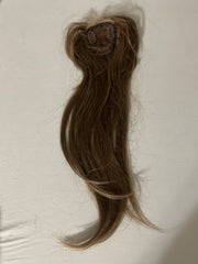 LOSMOEER Brown Hair Clip-In Bangs with Topper - 18 Inch Hair Piece
