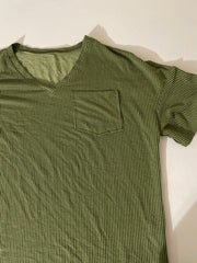 Women's Green Ribbed Texture Shirt 2XL