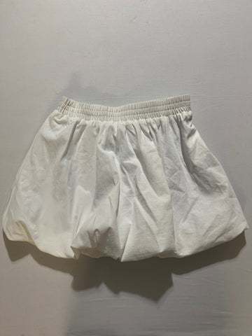 Women's White Elastic High Waisted Bubble Skirt - Size Small Timor Mode