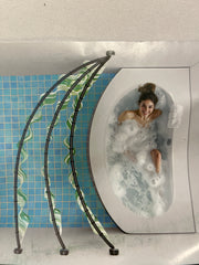 Curved Shower Tension Rod 42-73 Inch - No Drilling Black