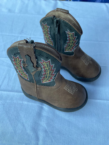 Roper Toddler Cowboy Boots Size 4 - Side Zipper Design