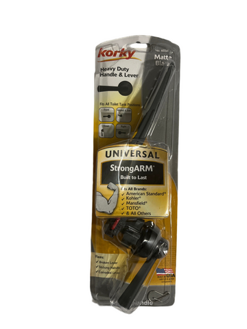 Metal Toilet Handle & Lever - Universal Fit Matte Black 12.5x4x2
