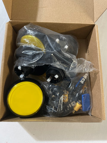Game Push Buttons 60mm Round 12V LED Yellow 5-Pack