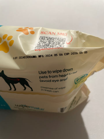 WipeMate Pet Wipes 100 Count - Fragrance Free Hypoallergenic
