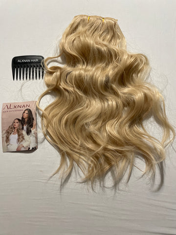 ALxnan Clip-In Hair Extensions Light Blonde 20 Inch - 4 Piece Set