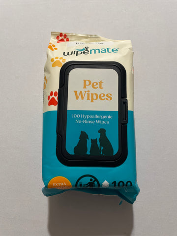 WipeMate Pet Wipes 100 Count - Fragrance Free Hypoallergenic