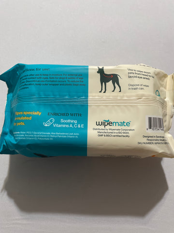 WipeMate Pet Wipes 100 Count - Fragrance Free Hypoallergenic