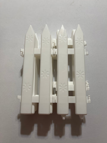 MCEAST Christmas Tree Fence 16 Piece White Picket Set