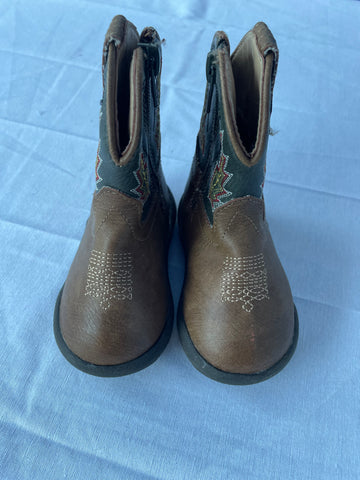 Roper Toddler Cowboy Boots Size 4 - Side Zipper Design