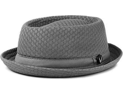 The Hat Depot Pork Pie Hat - Unisex Lightweight Grey Size S-M